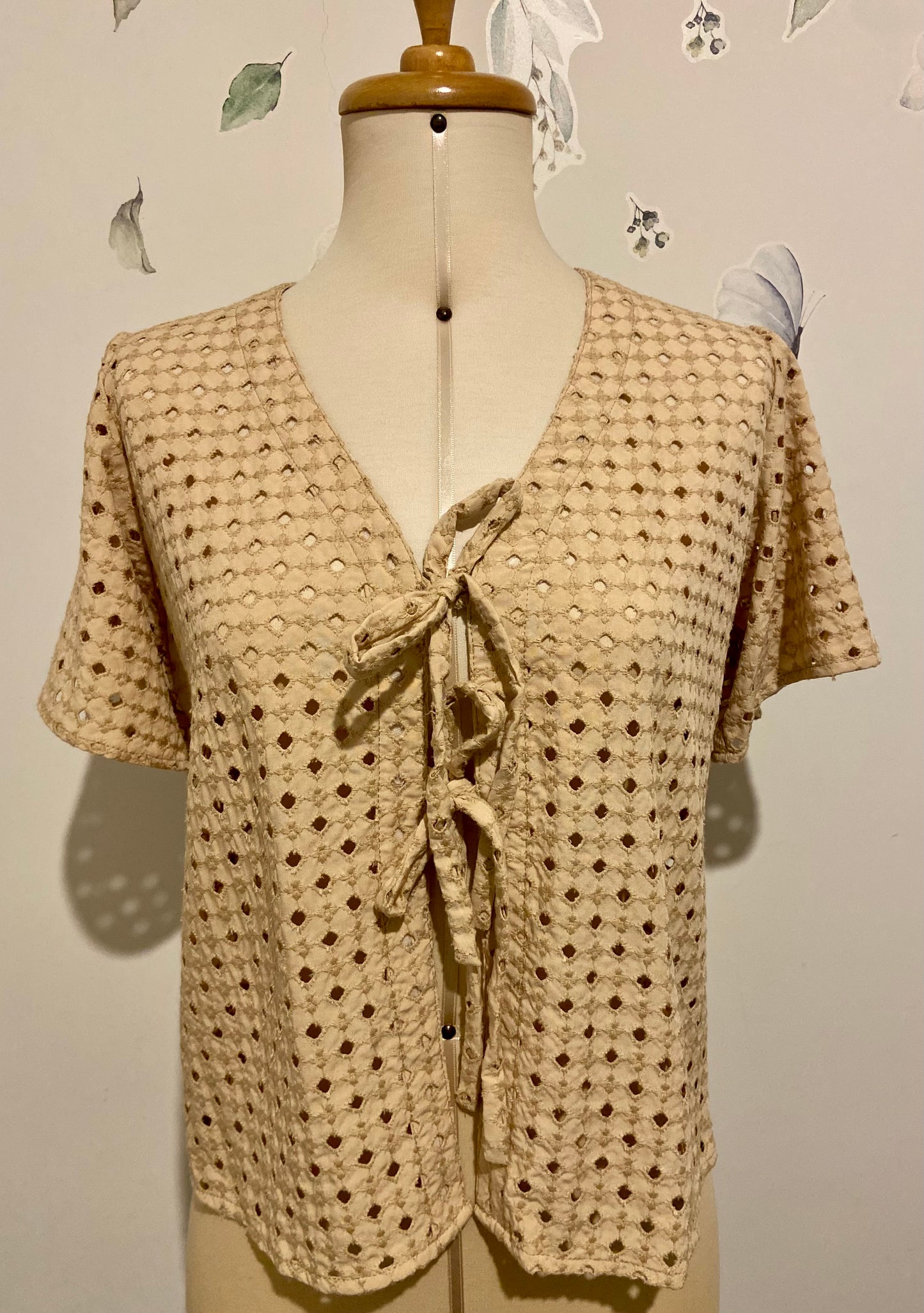 Blusa Broderie Beige