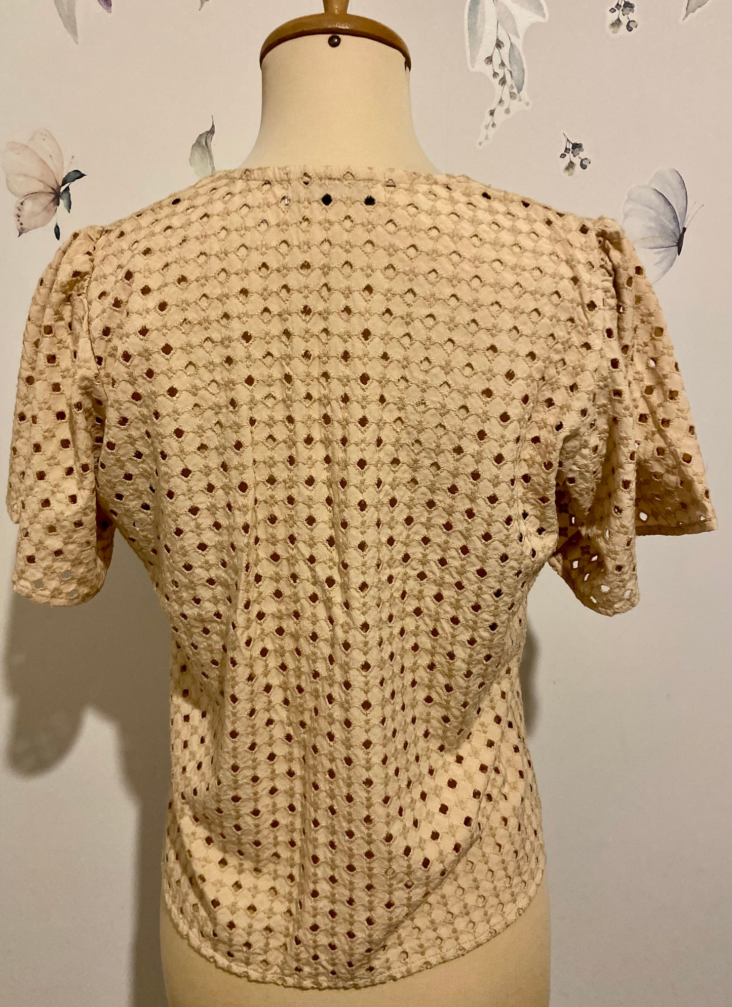 Blusa Broderie Beige