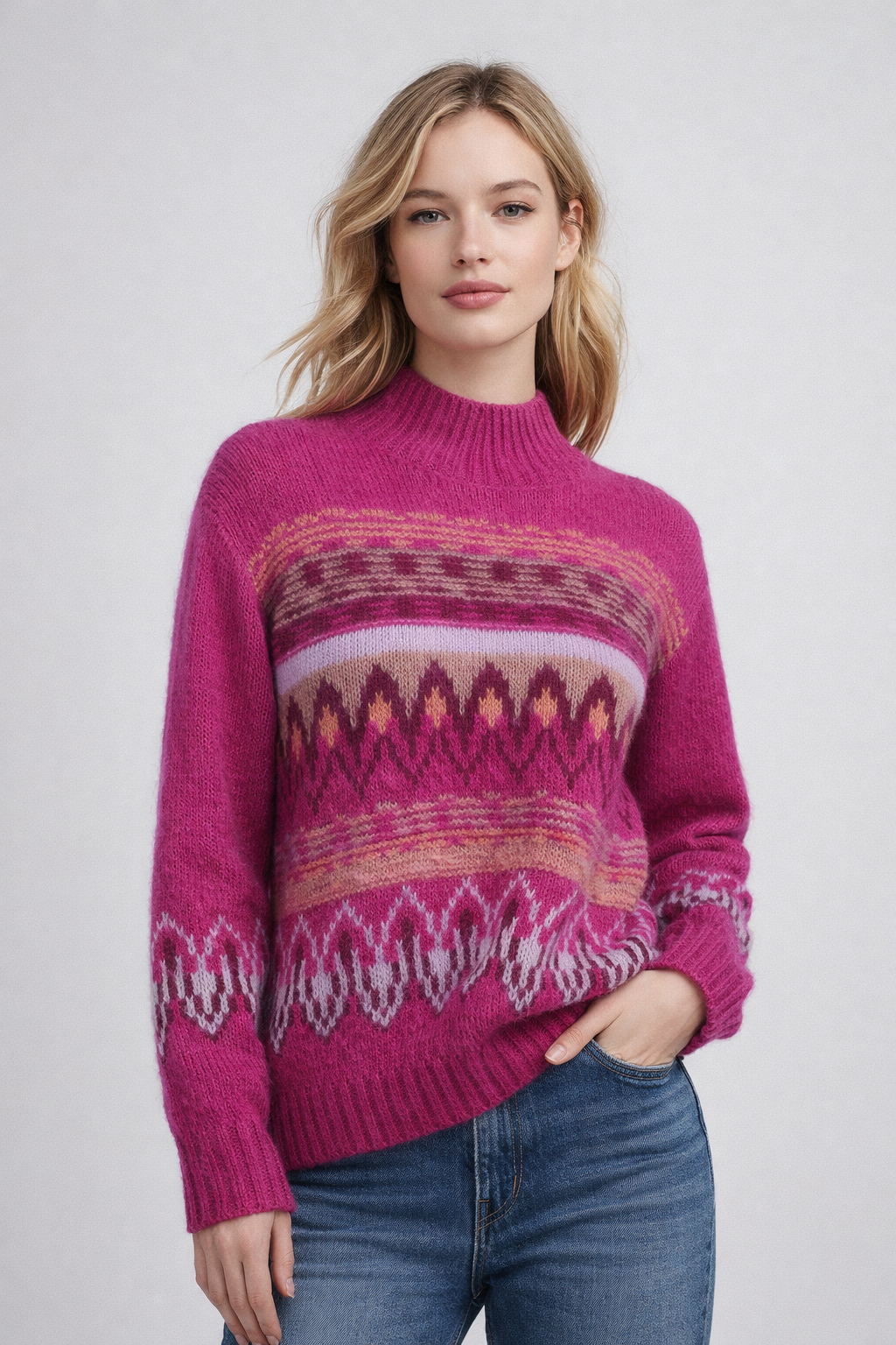 Chompa de Alpaca Maia Fucsia – Camu Camu